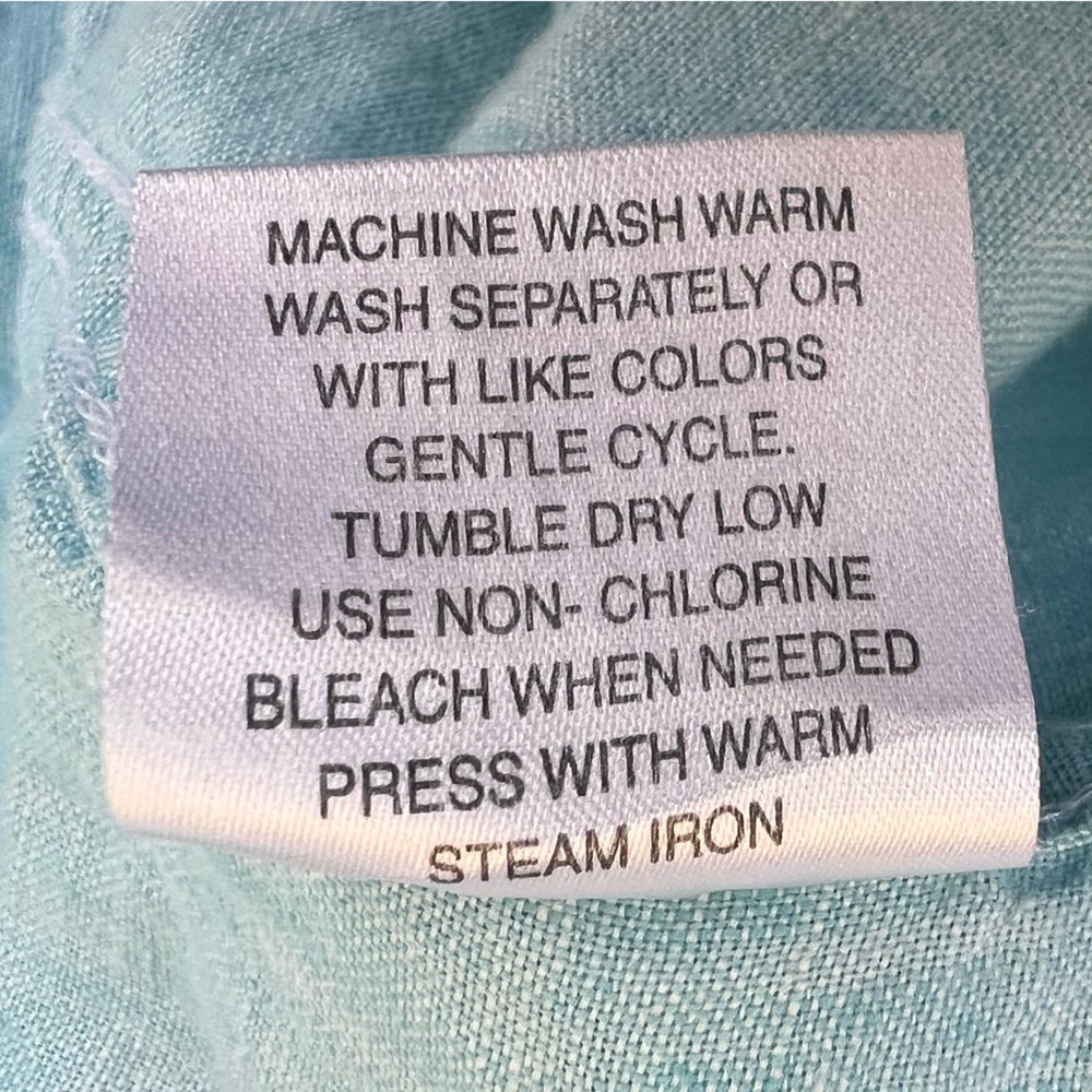 Cremieux 100% Linen Classics Shirt Men’s Short Sleeve Button Up Light Blue Large - Picture 5 of 13
